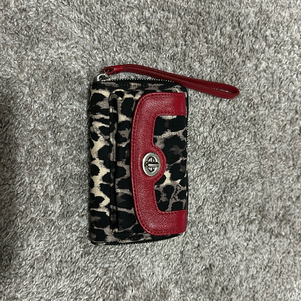 Coach wallet with wrist strap